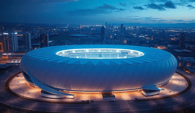 Marruecos busca albergar la final del torneo con un estadio de 115.000 personas, enfrentando al Santiago Bernabéu como principal rival. Foto: IA ChatGPT