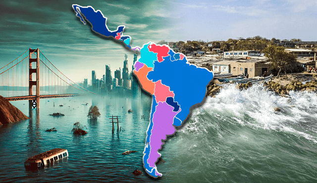 Son 8 ciudades de América Latina que figuran en la lista roja de Climate Central. Foto: composición LR/Freepik/ChatGPT/AFP