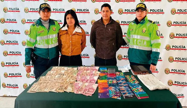 Puno. Pareja de bolivianos son investigados por el presunto delito de lavado de activos. Foto: PNP