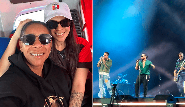 Leyla Chihuán y Abril Cádenas disfrutaron del show de Romeo Santos, Lenny, Max y Henry. Foto: Instagram/Abril Cádenas