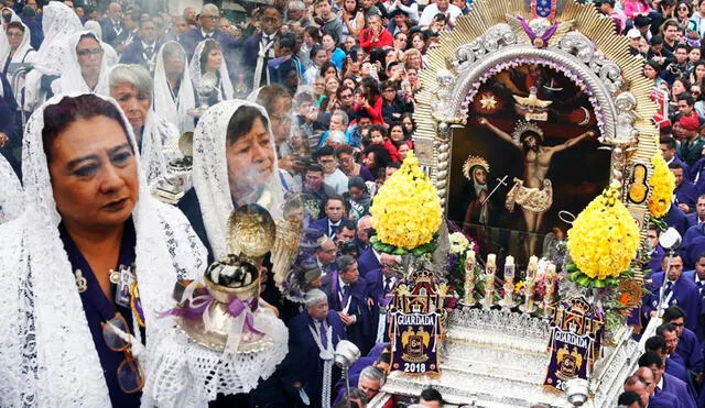 Este 19 de octubre se realizará la tercera procesión del Señor de los Milagros. Foto:composición LR/