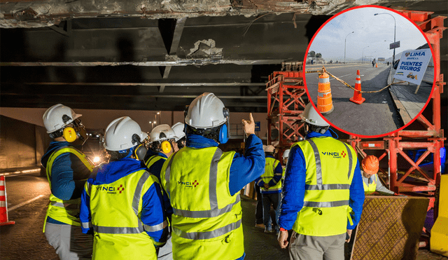 Emape y Lima Exprea siguen realizando las obras de mantenimiento al Puente Ricardo Palma. Foto: Composición LR/Lima Expresa.