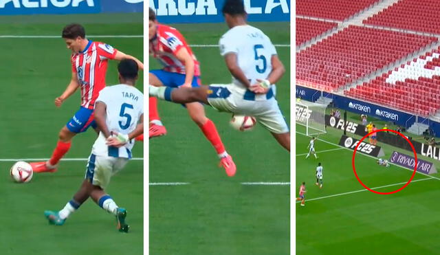 Renato Tapia fue titular en la caída de Leganés ante Atlético de Madrid. Foto: composición LR/captura de ESPN