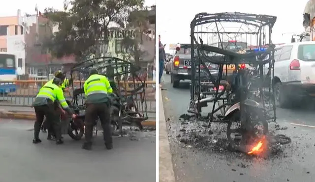 El vehículo bloqueó el tránsito en uno de los carriles de la av. Circunvalación. Foto: composición LR/América TV