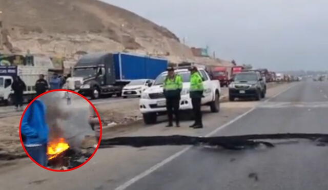 Bloqueo en la Panamericana Norte en Huaura. Foto: captura Jaque Mate