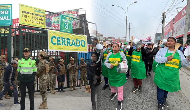 Diversos gremios de mercados en Lima Norte se unen al paro de transportistas. Foto: Kevinn García/Carlos Félix/LR