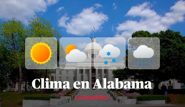 Clima y pronóstico del tiempo en Alabama, según National Weather Service de Estados Unidos. Foto: composición LR/Wikipedia