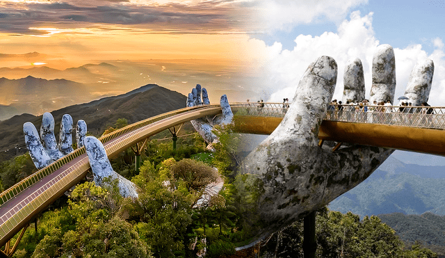 El puente con la "mano de Dios" es parte de la estación de montaña Ba Na Hills, situada cerca de la ciudad de Da Nang, en Vietnam. Foto: Vietnam