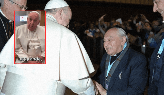 Papa Francisco junto al padre Gustavo Gutiérrez. Foto: difusión