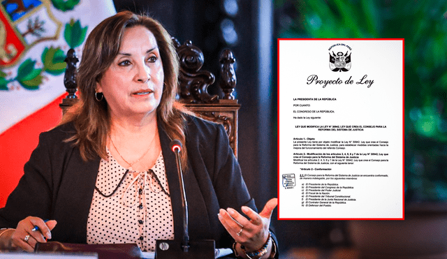 Dina Boluarte envía proyecto de ley para modificar sistema de justicia Foto: Composición LR.