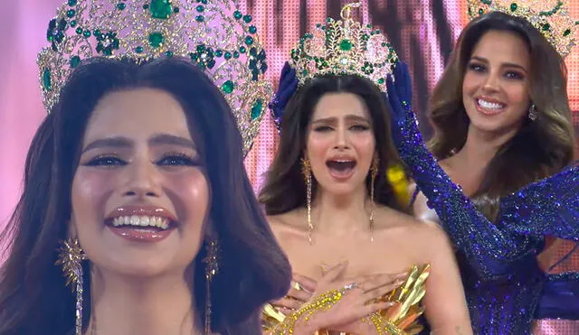  Rachel Gupta se emocionó al ser coronada como Miss Grand International 2024. Foto: Composición LR/Captura/YouTube   