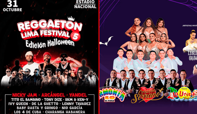 Halloween estará lleno de conciertos y fiestas para que puedas disfrutar a lo grande de ese día. Foto: Composición LR/Instagram.