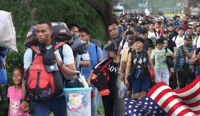 Caravana de inmigrantes salen de México para Estados Unidos. Foto: composición LR/ France 24/ CNN