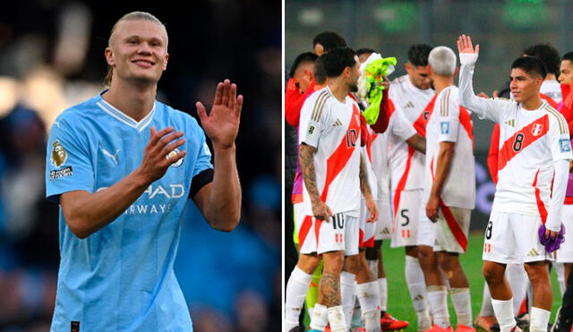 Erling Haaland se puso la camiseta del club en el que juega un futbolista titular con la selección peruana. Foto: composición de LR/Luis Jiménez/AFP