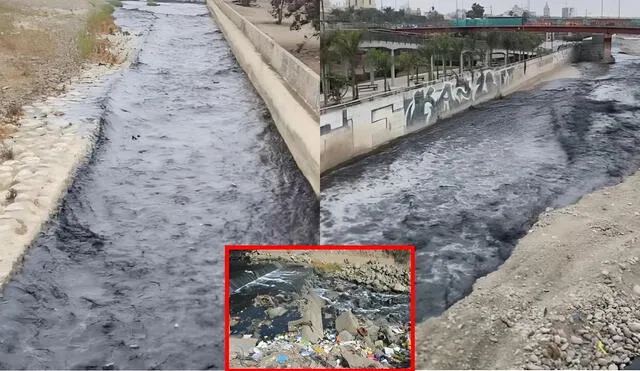 La ciudadanía reportó en las redes sociales que las aguas del río Rímac están contaminadas por metales pesados. Foto: composición LR