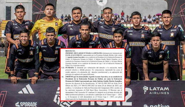 Ayacucho FC podría disputar la Liga 1 2025 tras un fallo a su favor de la Corte Superior de Justicia de Ayacucho. Foto: composición LR/Facebook/Eddie Fleischman