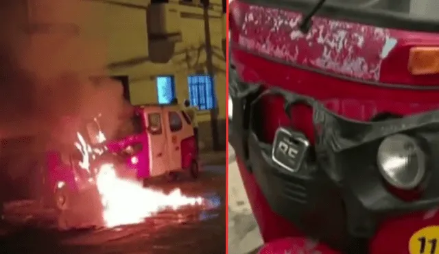 A pesar de que los dueños lograron rescatar uno de los vehículos, el otro quedó completamente incinerado. Foto: Composición La República