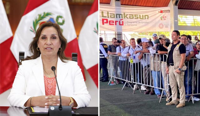 Dina Boluarte descalificó a la Fiscalía durante su discurso en Juanjui. Foto: ANP