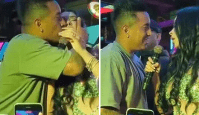 Christian Cueva sorprende al robarle un beso en pleno show a Pamela Franco. Foto: Instagram