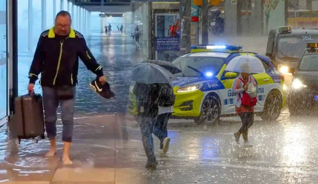 La DANA provoca inundaciones en Tarragona y Barcelona, afectando carreteras y el aeropuerto de El Prat. La emergencia ha ocasionado la suspensión de servicios ferroviarios y vuelos. Foto: composición LR/EFE