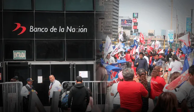 Trabajadores están en contra del uso de fondos del banco en compras del Gobierno. Foto: Carlos Félix