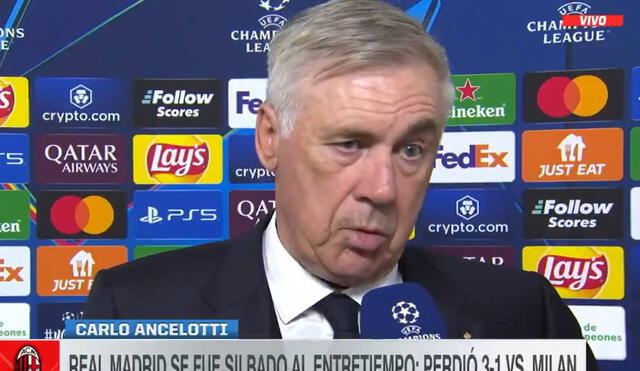 Carlo Ancelotti lleva dos derrotas consecutivas al mando del Real Madrid. Foto: captura/ESPN