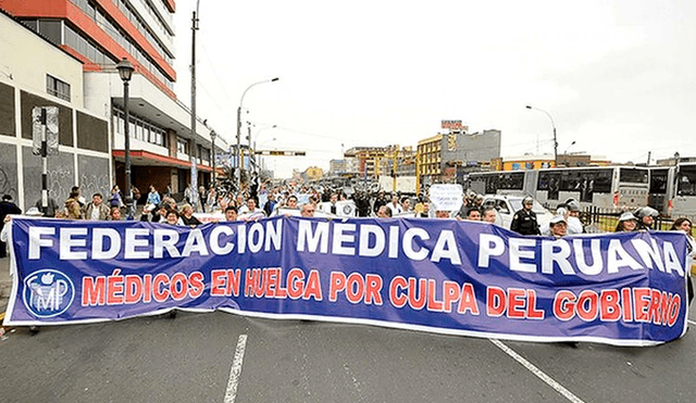 Huelga de la Federación Médcia Peruana. Foto: difusión.