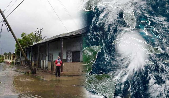 El huracán Rafael llegó a Cuba la tarde del miércoles 6 de noviembre de 2024. Foto: composición LR/AFP/MGN