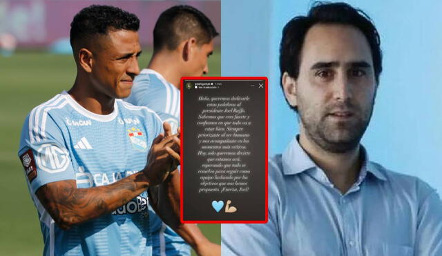 Futbolistas de Sporting Cristal enviaron mensaje de apoyo al presidente Joel Raffo. Foto: composición GLR