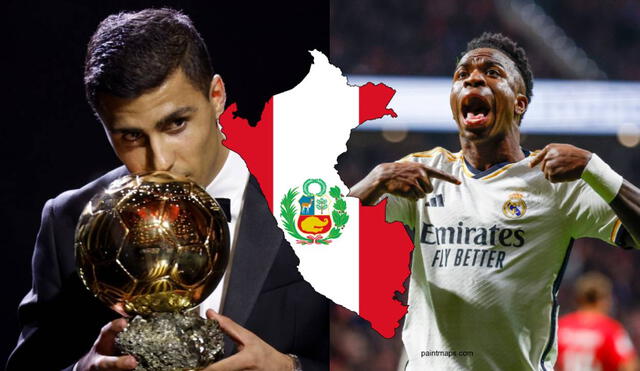 Rodri se alzó con el Balón de 2024 por encima de Vinicius Junior, que quedó en segundo lugar en las votaciones. Foto: AFP