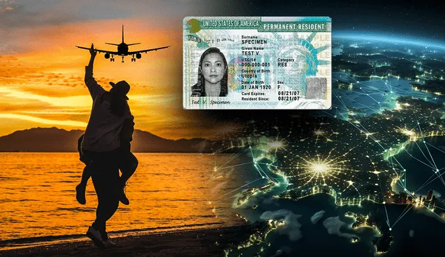 Todos los latinos pueden viajar con la Green Card hacia otros países, pero, si esta dura más de un año, hay que presentar un documento. Foto: composición LR/Freepik/USCIS