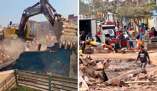 Decenas de familias intentan recuperar sus pertenencias entre los escombros. Foto: composición LR