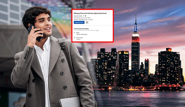 Todos los latinos en Nueva York pueden postular a este empleo en Indeed. Foto: composición LR/Freepik/Indeed