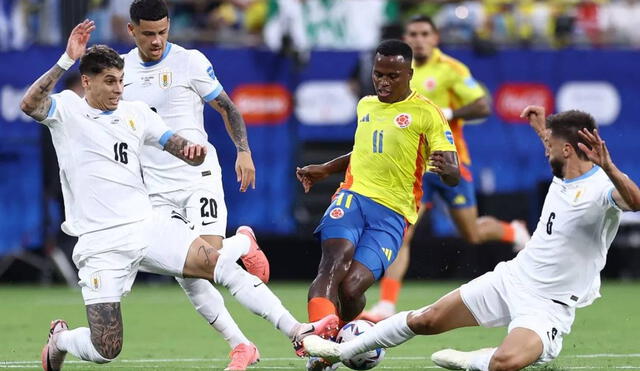 En su más reciente enfrentamiento por la Copa América, Colombia derrotó a Uruguay por 1 a 0. Foto: AFP