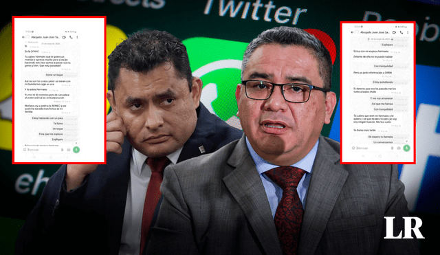 Revelan chats entre ministro Santiváñez y Capitán 'Culebra' PNP. Foto: composición LR Revelan chats entre ministro Santiváñez y Capitán 'Culebra' PNP. Foto: composición LR