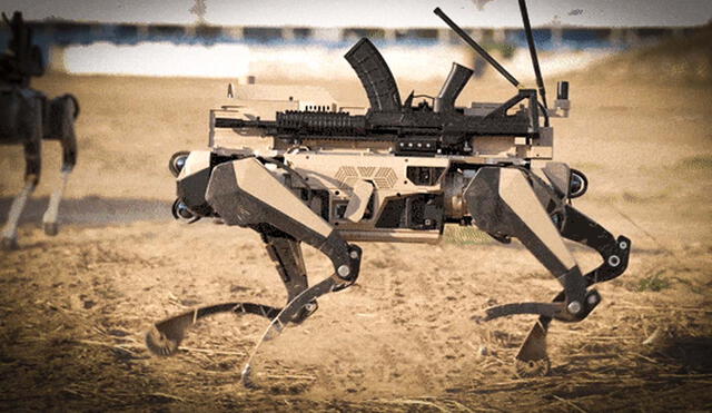 En el Airshow China 2024, se presentó el innovador 'lobo robot de combate chino', una tecnología militar autónoma para misiones de reconocimiento y combate. Foto: cbgc