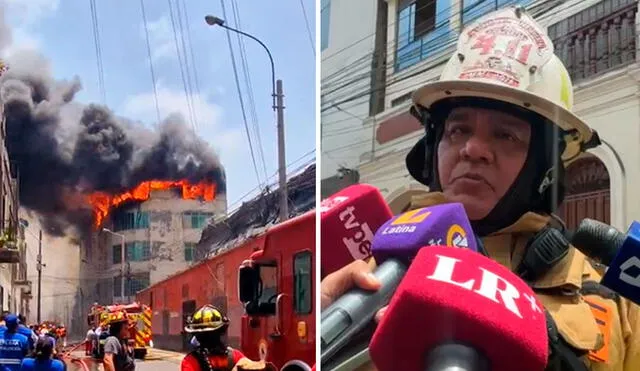 Alrededor de 32 unidades de bomberos llegaron a la zona afectada para atender la emergencia. Se ha establecido un perímetro en la zona para evitar que los ciudadanos se expongan a posibles daños/Composición LR/Foto LR