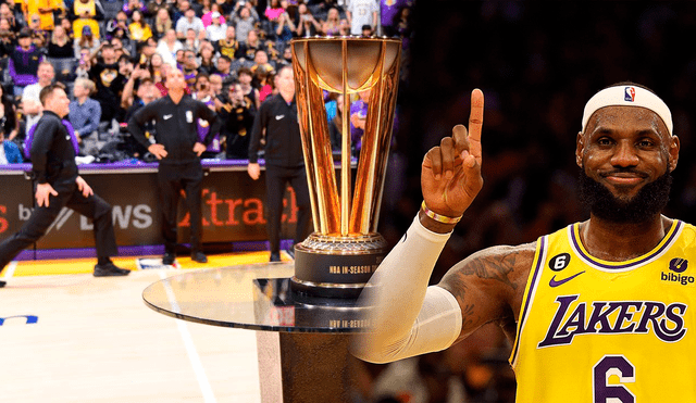 Así luce la copa que LeBron James levantó la temporada pasada por la NBA Cup | Composición Gerson Cardoso /Foto: La República/ AFP