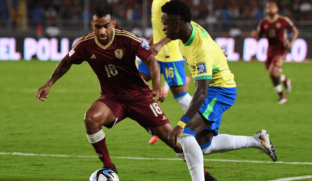 Venezuela y Brasil juegan en el Estadio Monumental de Maturín. Foto: AFP