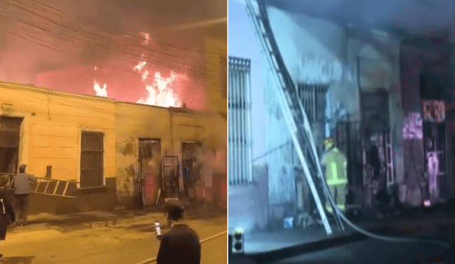 Incendio genera caos entre los vecinos del Rímac. Foto: composición La República / captura X / captura Latina