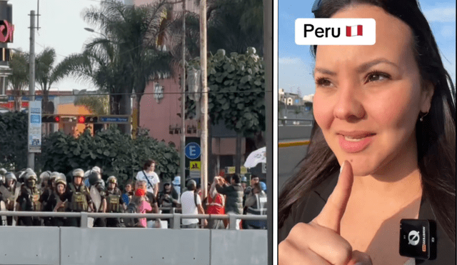 Periodista extranjera relató las protestas ciudadanas a las afueras de la APEC. Foto: Composición/LR.