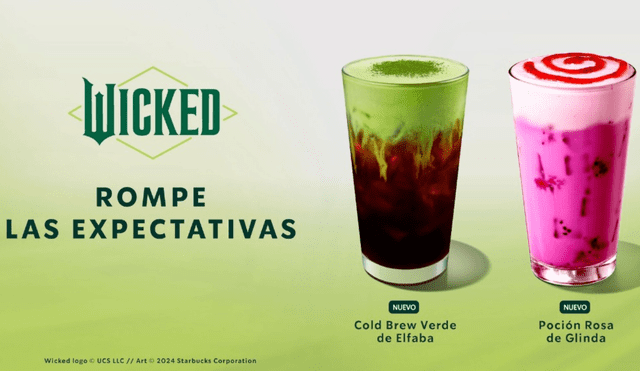 Starbucks y Universal Pictures se unen para celebrar el estreno de "Wicked" con bebidas y productos exclusivos. Fuente: Difusión.