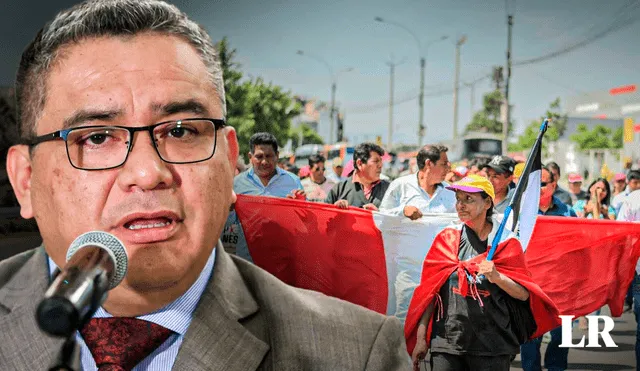 Ministro Juan José Santiváñez lanzó un duro calificativo hacia los manifestantes que se encontraban al exterior del APEC. Foto: composición LR