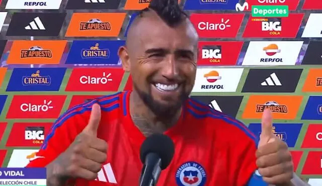 Arturo Vidal fue titular y capitán de la selección chilena en su primera convocatoria bajo las órdenes de Ricardo Gareca. Foto: captura