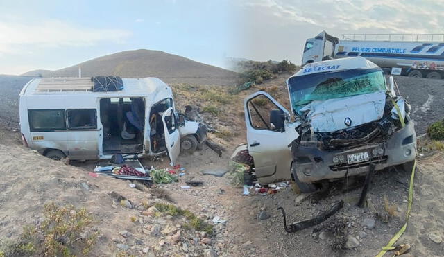 Arequipa. Los graves daños en ambas unidades muestran el alcance del impacto. Foto: composición LR/Claudia Beltrán/PNP