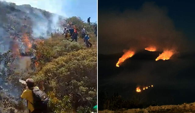 Vecinos afectados de Huancabamba han solicitado apoyo del COEN y otros organismos para controlar el fuego, mientras lucha contra la escasez de recursos y acceso complicado a las áreas incendiadas. Foto: Huarmaca/@NorteSostenible