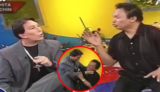 Jimmy Santi estuvo a punto de perder los papeles con Melcochita, pero este mostró bastante paciencia y se logró calmar la situación. Foto: captura de ATV