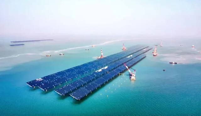 China inaugura el parque solar marino más grande del mundo en Dongying, Shandong. Este proyecto de 1.200 hectáreas generará 1,78 mil millones de kWh anuales, abasteciendo a más de 2,6 millones de personas. Foto: CHN Energy