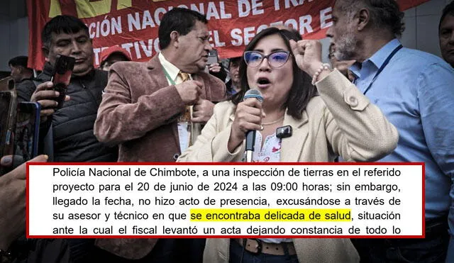 Kelly Portalatino evitó acudir a reunión en Chimbote por temas de "salud", pero sí concurrió a un evento en Lima. (Foto composición: La República)