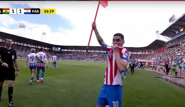 Miguel Almirón convirtió el empate de Paraguay ante Bolivia en la ciudad de El Alto. Foto: captura/Latina Deportes